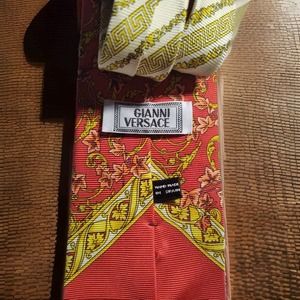 Gianni Versace Orange Silk Spain Barocco baroque 58"x4" Tie 863‎